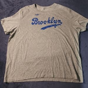 Nike Brooklyn Dodgers Jackie Robinson Shirt Mens 2XL XXL Gray Crew Neck MLB (2B)